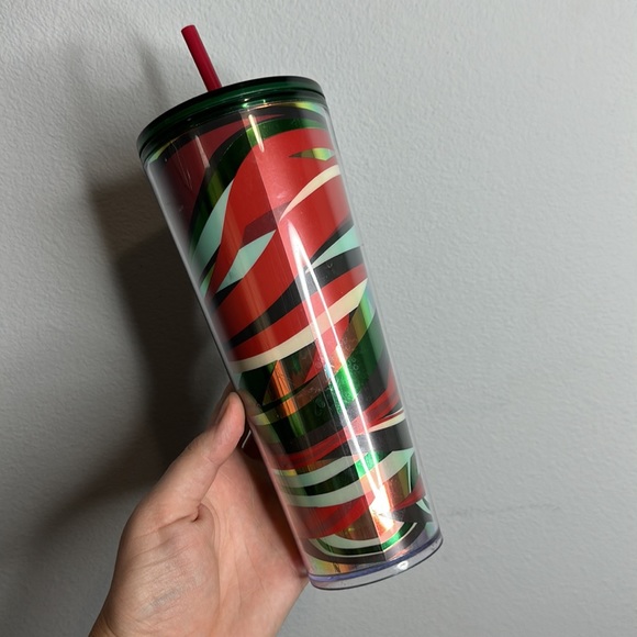 Starbucks Holiday 2021 Venti 24oz Tumbler Red, Green & gold swirl - Picture 2 of 4